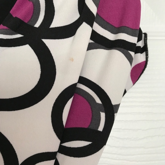 Jessie Girl Purple White Polka Dot Dress Size 14 Black With Tie Back Bow V Neck - Picture 3 of 7